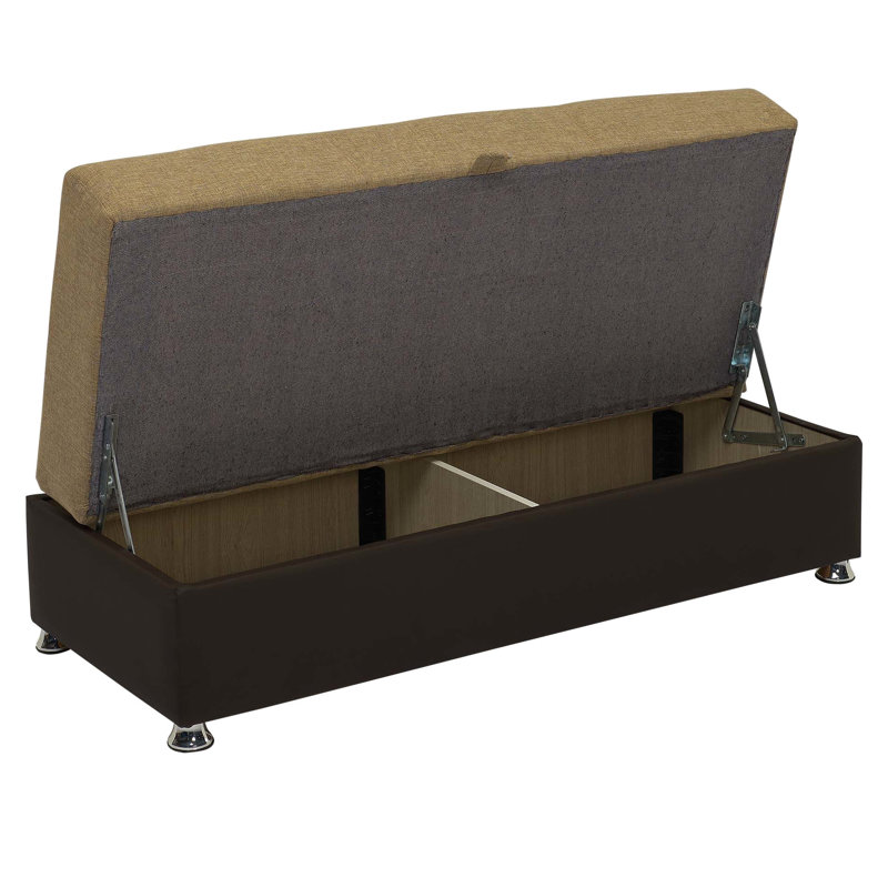 Rembourré avec rangement. Accessoire de salon élégant et pratique. Fonction clic-clac pour plus de fonctionnalité. Qualité fabriquée en Turquie. Repose-pieds épais et ferme. Idéal petits appartements. Spot
