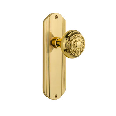 Bouton de porte pour mortaise intérieure avec plaque longue décorative