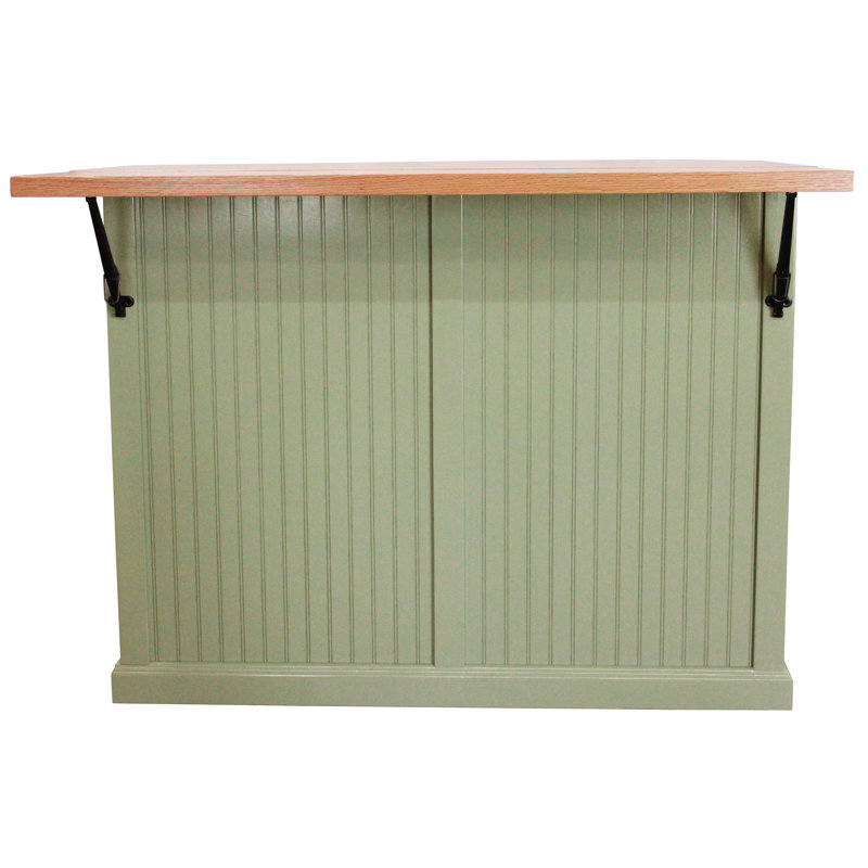 Avant Solid Wood Kitchen Island, Green