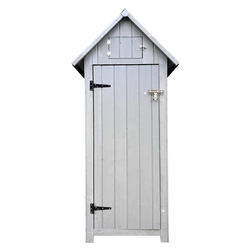 Remise de jardin en bois massif, 30,5 po x 20,53 po x 64,34 po, finition naturelle, pour rangement extérieur en bois naturel pour patio et jardin, 64,34 po de hauteur, 20,53 po de largeur, 30,5 po de longueur