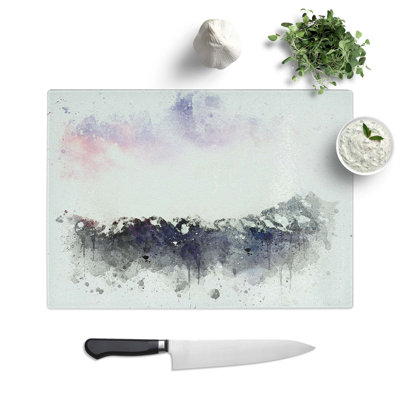 Tempered Glass Sunrise over Aoraki Mount Cook Chopping Board