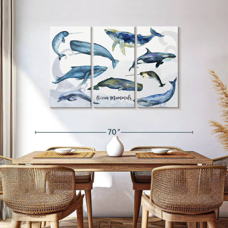 Brampt Ocean Mammals Chart, 36" H x 57" W