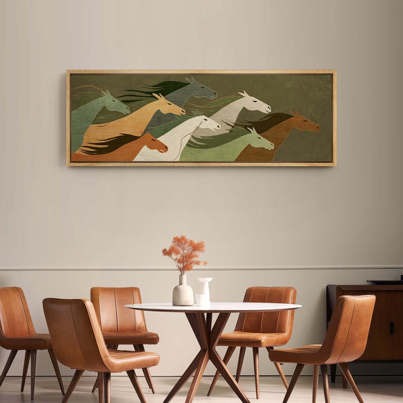 Reproduction d'art moderne sur toile encadrée, H 20 po x l 60 po, Naturel