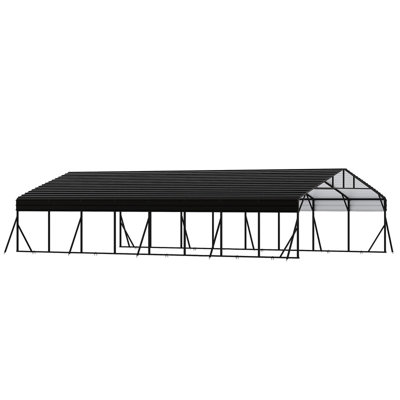 20' x 40' Heavy Duty Metal Carport, Galvanized Steel Roof Carport Kit with Enhanced Base for Truck, Tractor, Boat, or Car