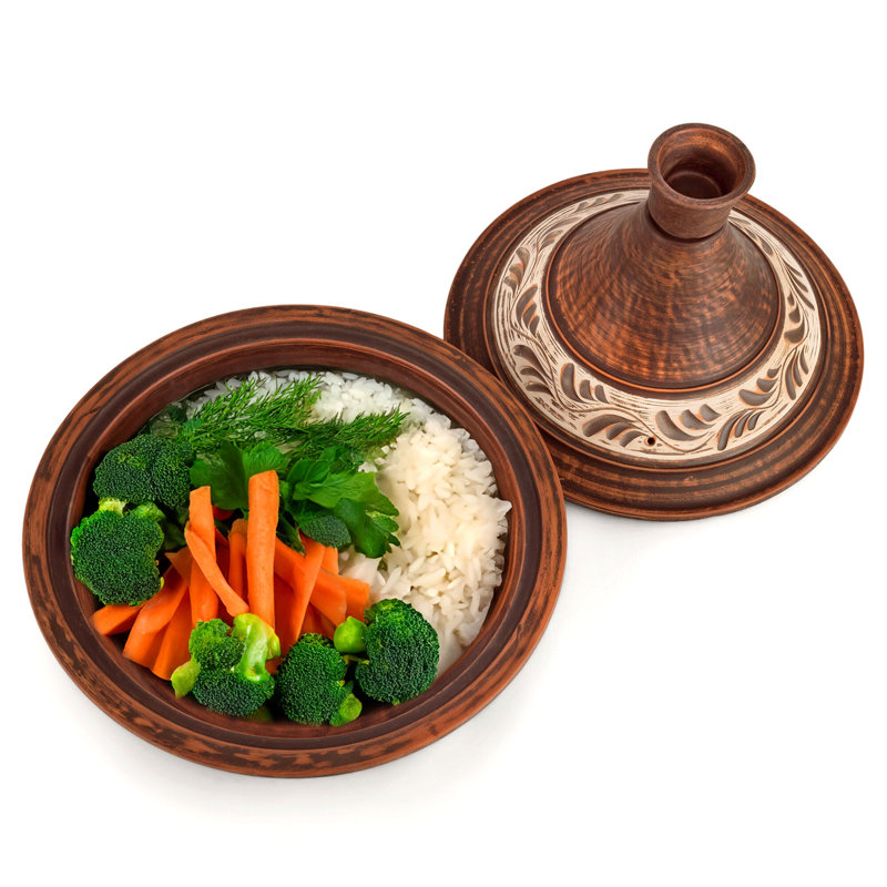 Ukrainian Souvenirs 2.1 Quarts Stoneware Round Tagine