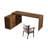 86.61"Dark walnut L-Shaped Solid Wood Office Sets