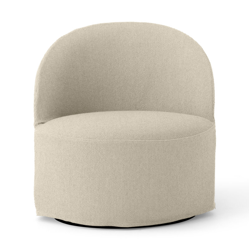 Tearoom Swivel Barrel Chair, Ivory Cotton Blend