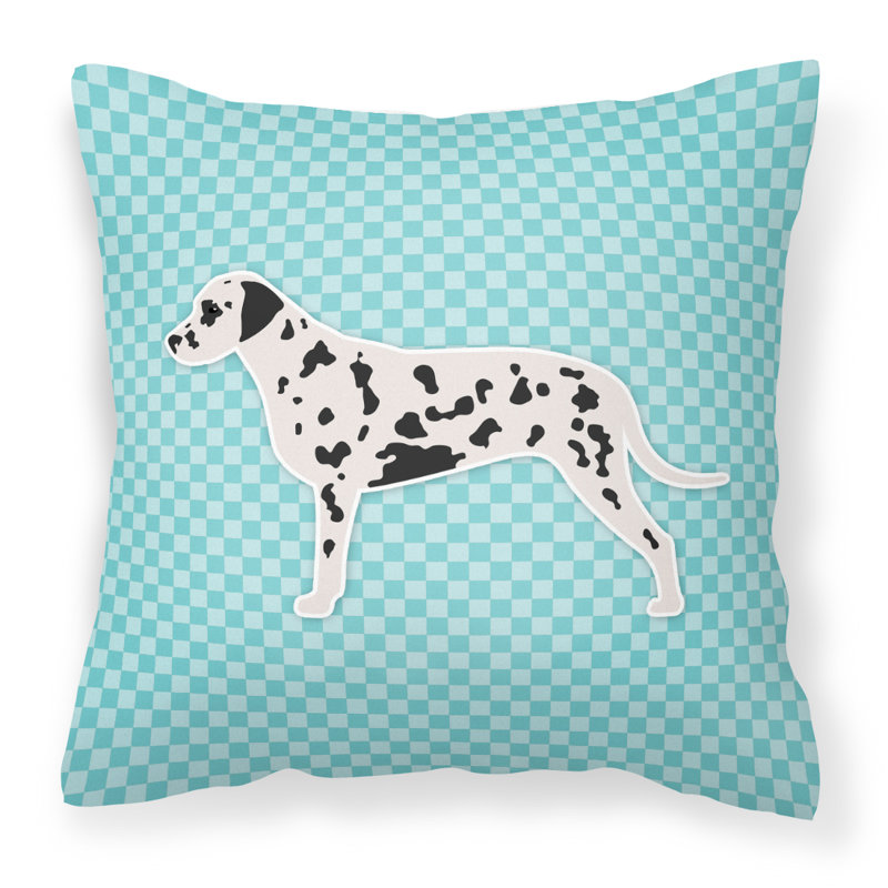 Coussin décoratif intérieur/extérieur dalmatien, H 18 po x l 18 po x P 3 po, Bleu