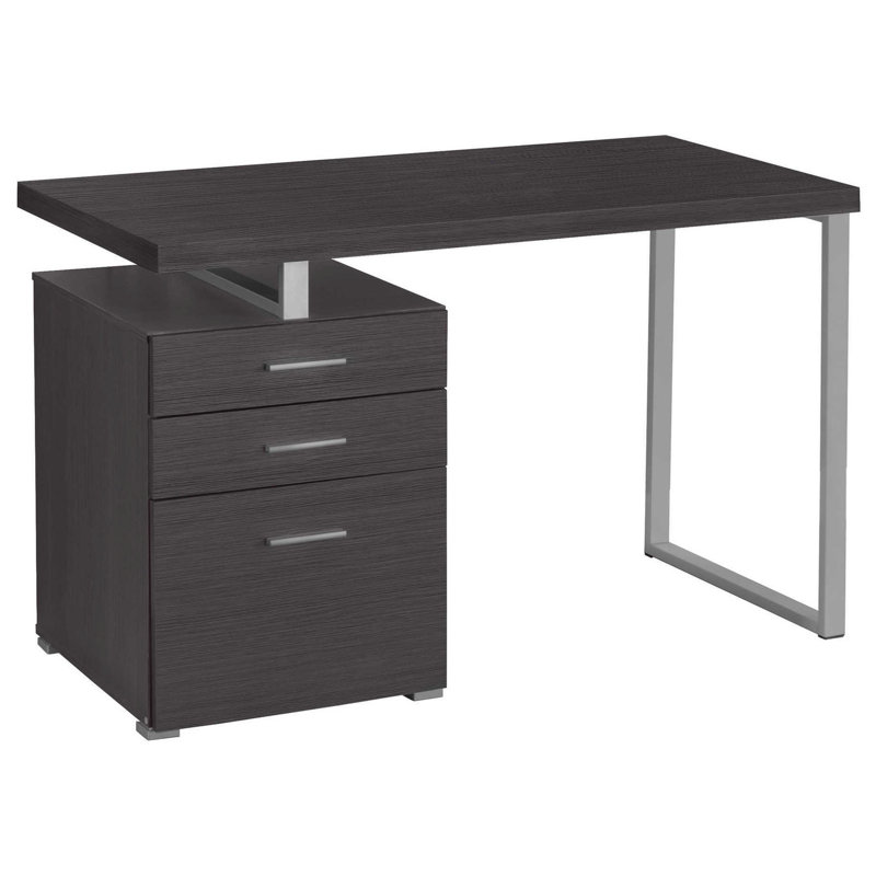 Bureau pour ordinateur portable 48 "l, stratifié gris, base en métal, bureau avec bureau, pieds