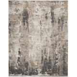 Tapis d'intérieur moderne crème gris 7 pi 10 po x 9 pi 10 po Mosely Tangra