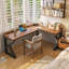 Bureau en bois de noyer en forme de L 62,99 po-108840419-108840420