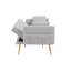 Lit moderne gris avec poche latérale et coussins moelleux pour plus de confort-388771560