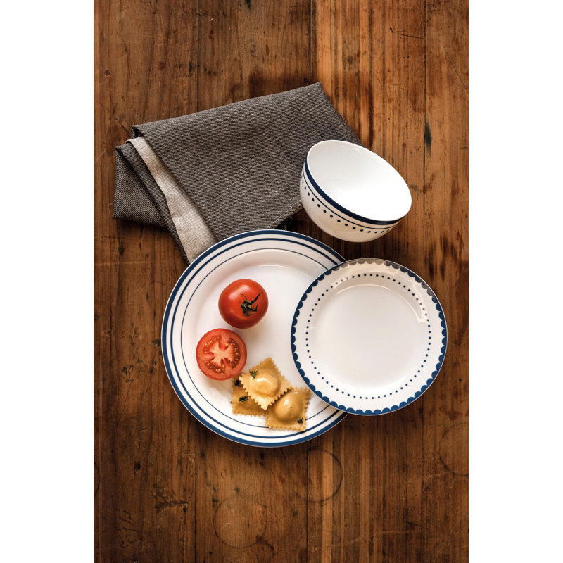 Blanch Porcelain China Dinnerware Set 12 Piece - Service for 4