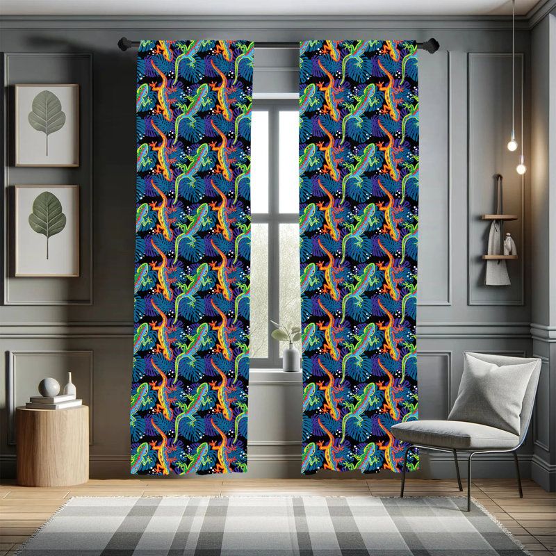 Gecko Semi-Sheer Rod Pocket Curtain Panel, 28" x 84"