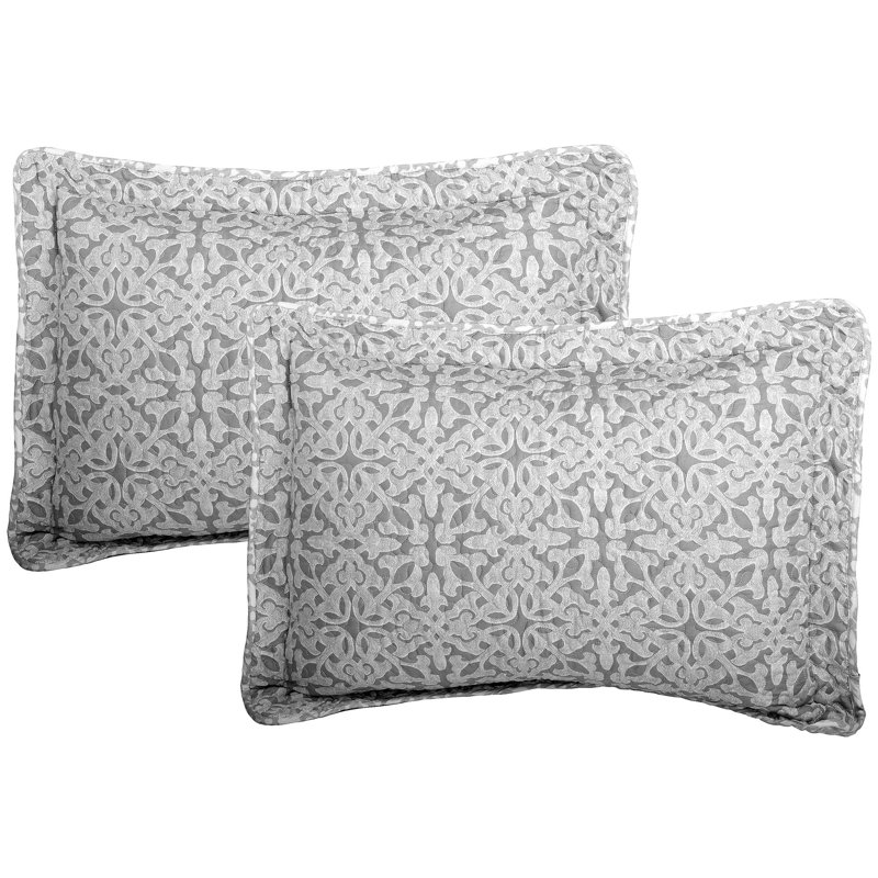 6 Piece Bellamy Printed Microfiber Quilt Set, King Quilt + 5 Additional Pieces