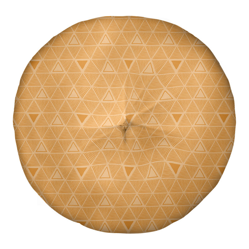 Coussin de sol classique à motif de triangles dessinés à la main, 30 po x 30 po, Orange