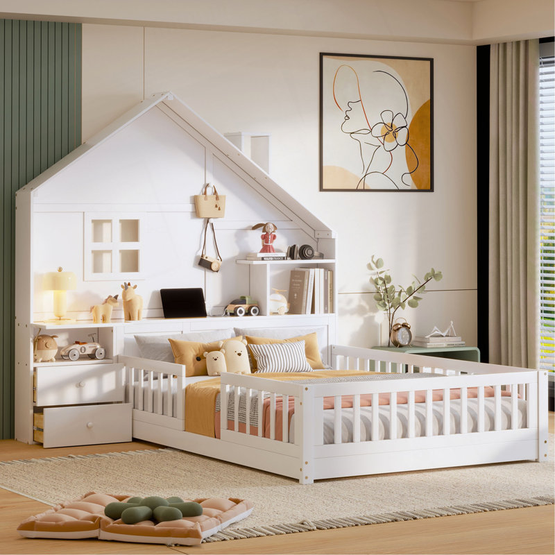 Charming Platform House Bed With Versatile Features And Storage Options