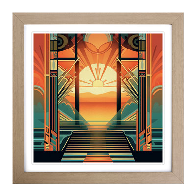 Sunrise Art Deco No.1 - Framed Print