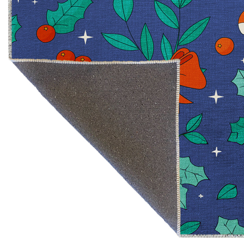 Tapis multicolore multicolore à thème de Noël, Rectangle 4 pi 7,12 po x 6 pi 6,74 po
