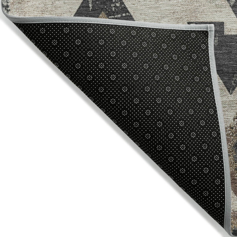 Tapis beige d'intérieur / extérieur lavable à la machine, Rectangle 5 pi x 7 pi 6 po