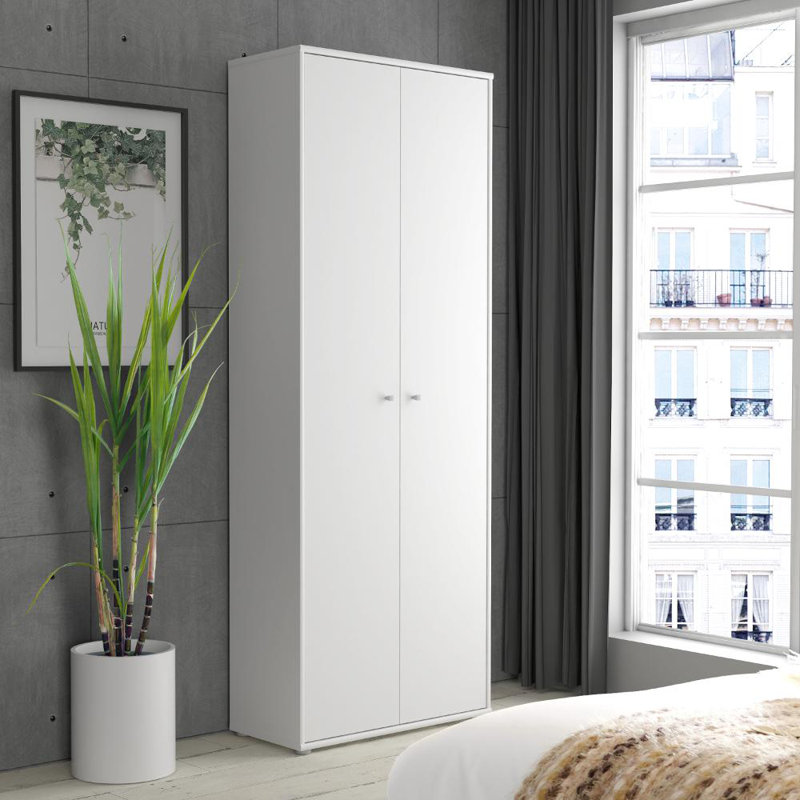 Amandla 2 Door Manufactured Wood Wardrobe, White