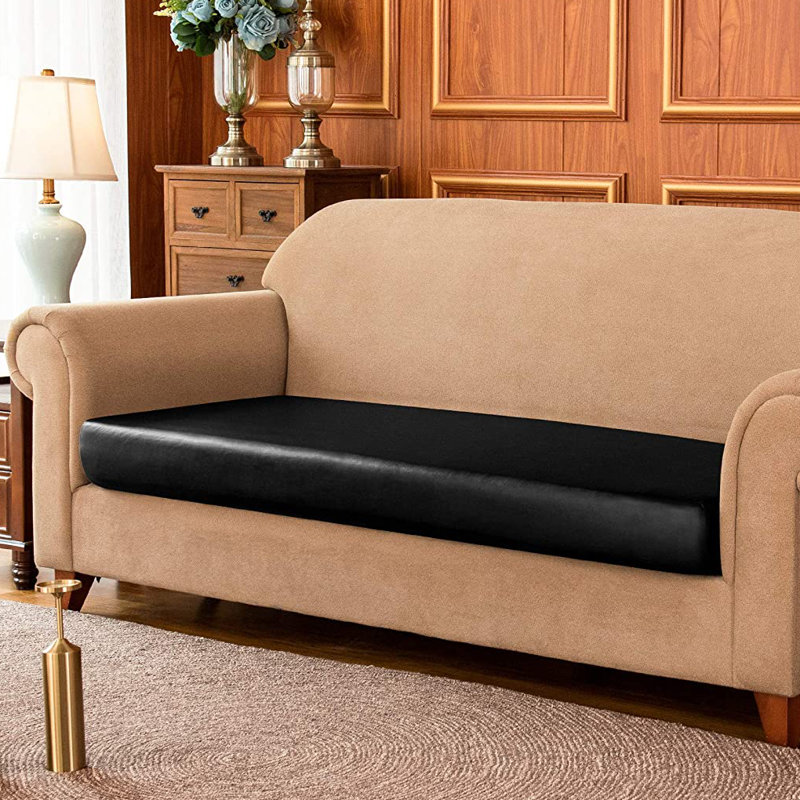Box Cushion Loveseat Slipcover, Black