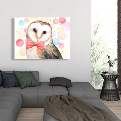 Chic owl - Illustrative Bedroom Canvas for Home Decor