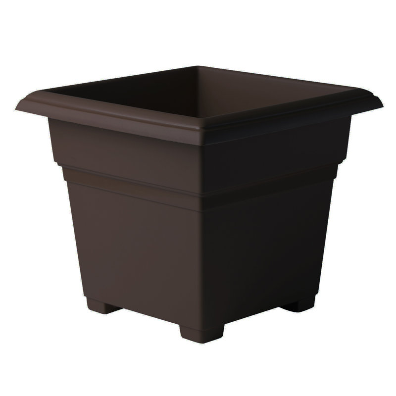 Pot à fleurs en plastique Kayenta, H 13 po x l 14 po x P 14 po, Brun