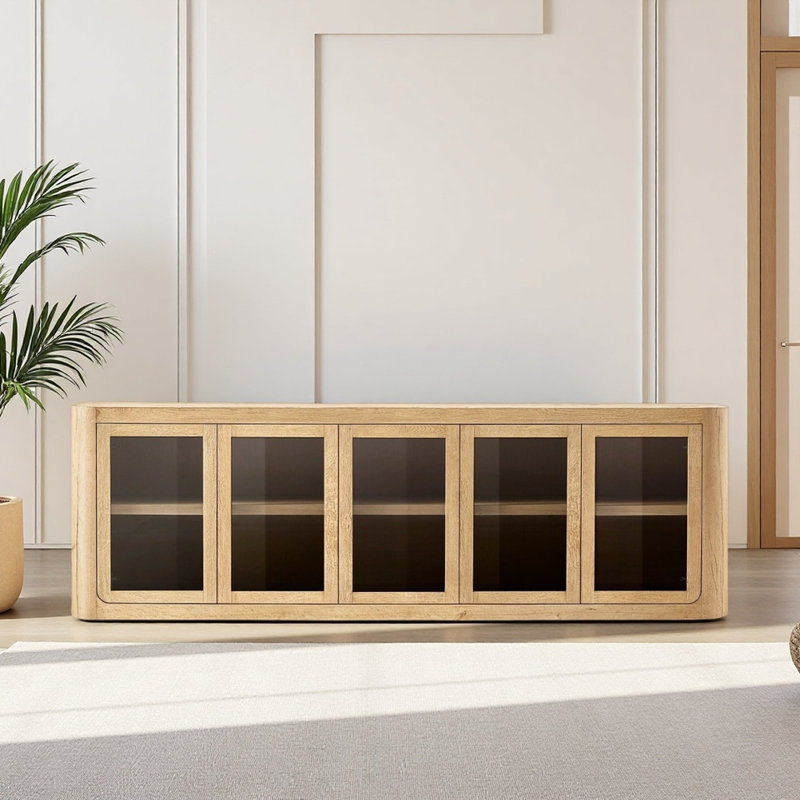 American Retro Design Display Cabinet, Burlywood