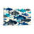 Animals Blue Fish Pattern Art Print Canvas-915989129