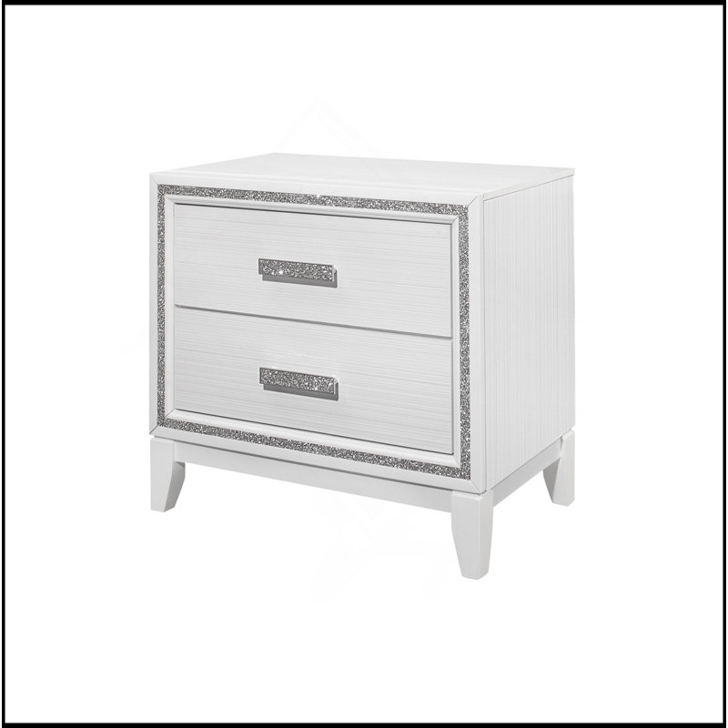 GLITTER WHITE NIGHTSTAND