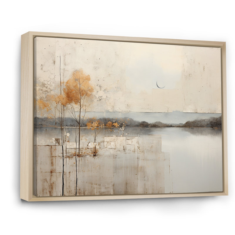 «Lakehouse Foilage Solitude I», reproduction sur toile, H 12 po x l 20 po x P 1 po, Cadre naturel flottant