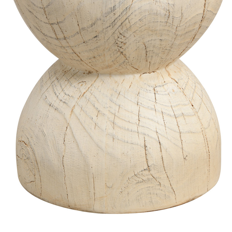 Top End Table, Beige*Natural Wood