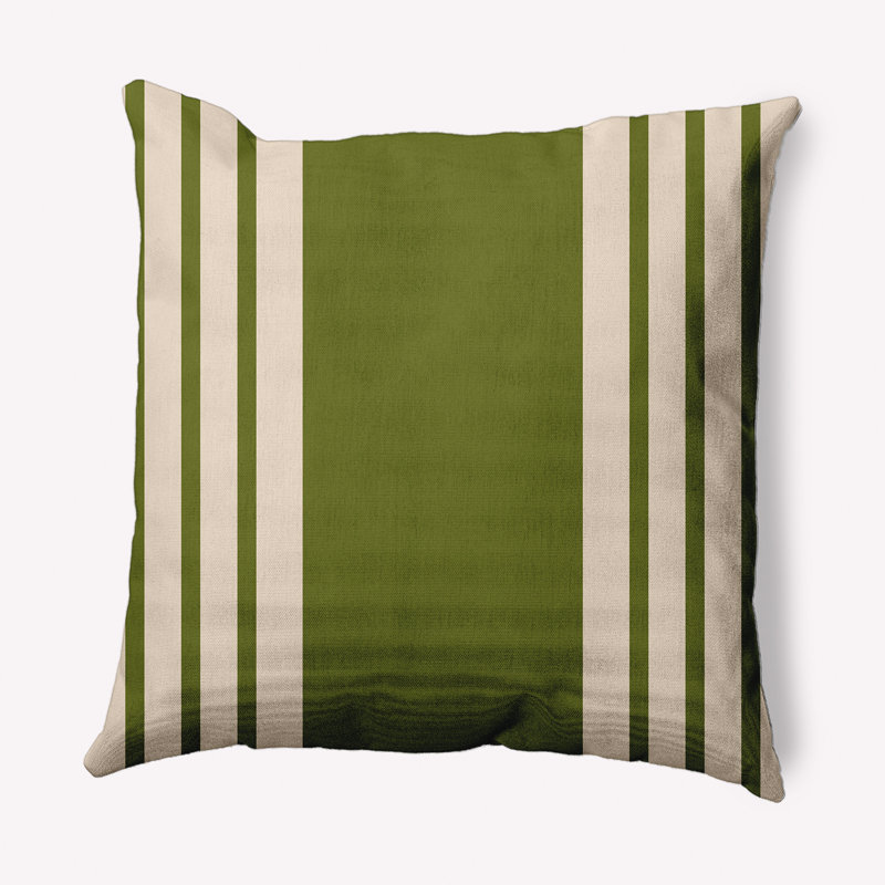Coussin décoratif à rayures, 18 po x 18 po, Vert