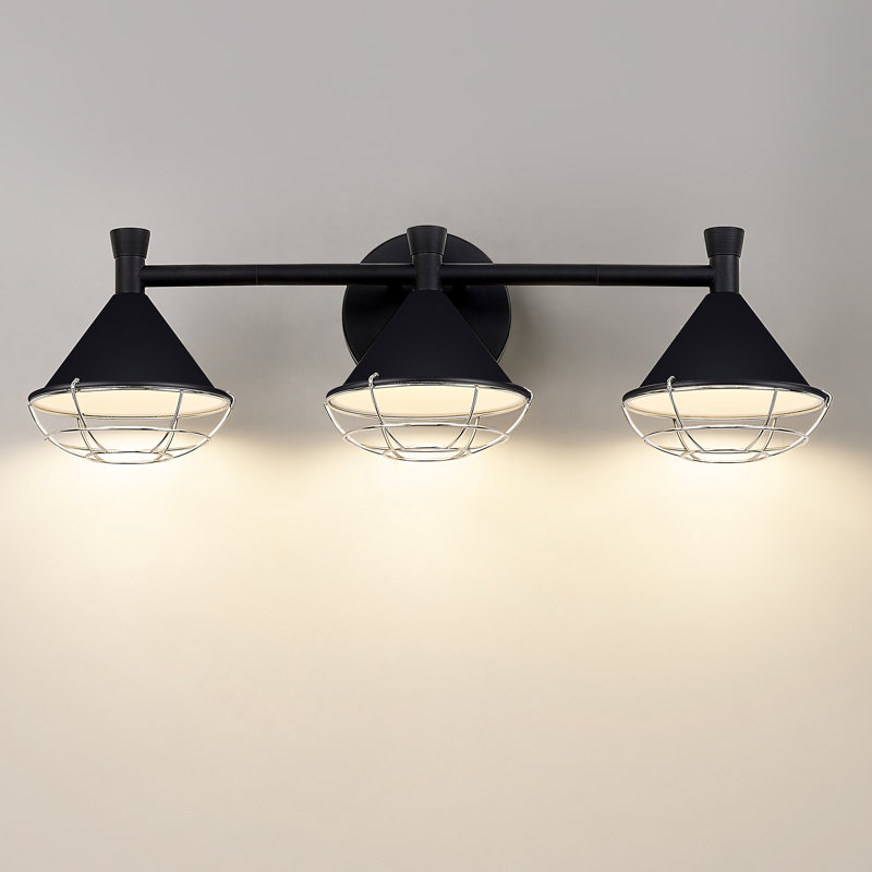 Luminaire de salle de bain à 3 lumières DEL en acier à intensité variable 5 modes de couleur
