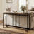 55" Industrial Style Console Table, Stable H-Shaped Reinforced Metal Base & Scratch-Resistant Waterproof Tabletop, Anti-Tip Design Suitable For Entryway, Living Room