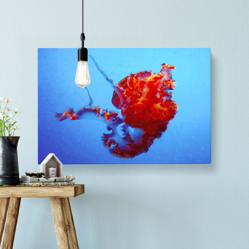 Beauty of the Jellyfish in Abstract - Wrapped Canvas, 40cm H x 60cm W x 3cm D