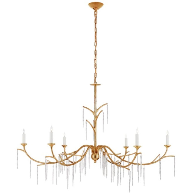 Lustre en cristal Joliet, Bronze antique, Transparent, 24" Width x 24" Height