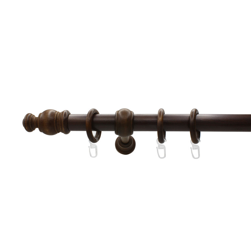 Stream Curtain Pole Set, 10 cm H x 130 cm W, Dark Brown