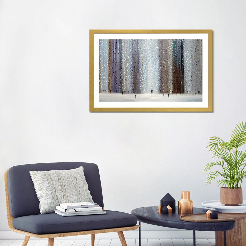 "Shadows of the Rain" par Ekaterina Ermilkina, reproduction d’art, Blanc, H 24 po x l 32 po x P 1 po, Papier encadré doré