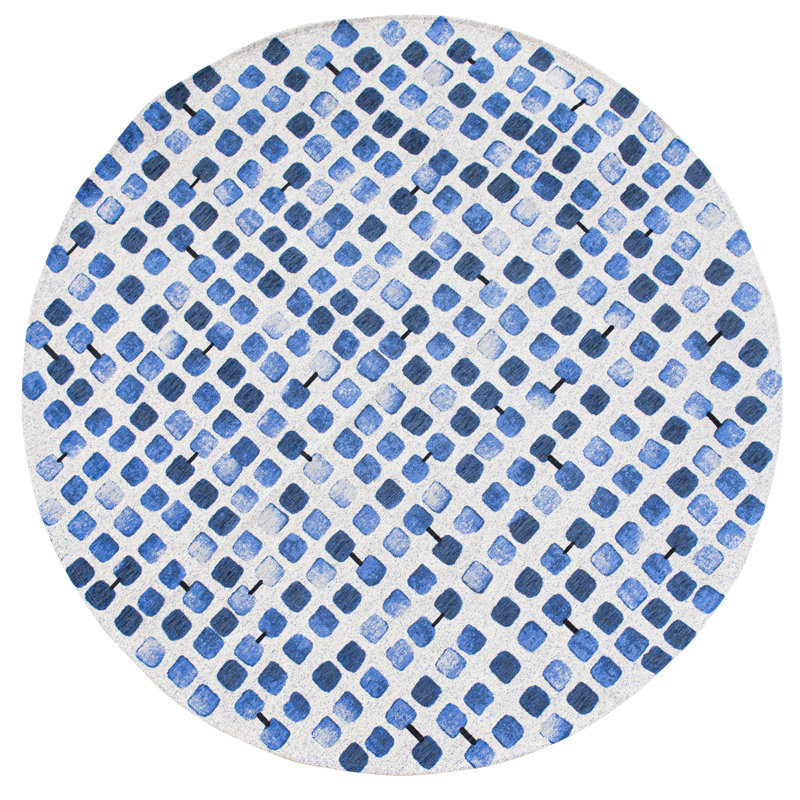 Geometric Recycled P.E.T Area Rug, Round 140cm