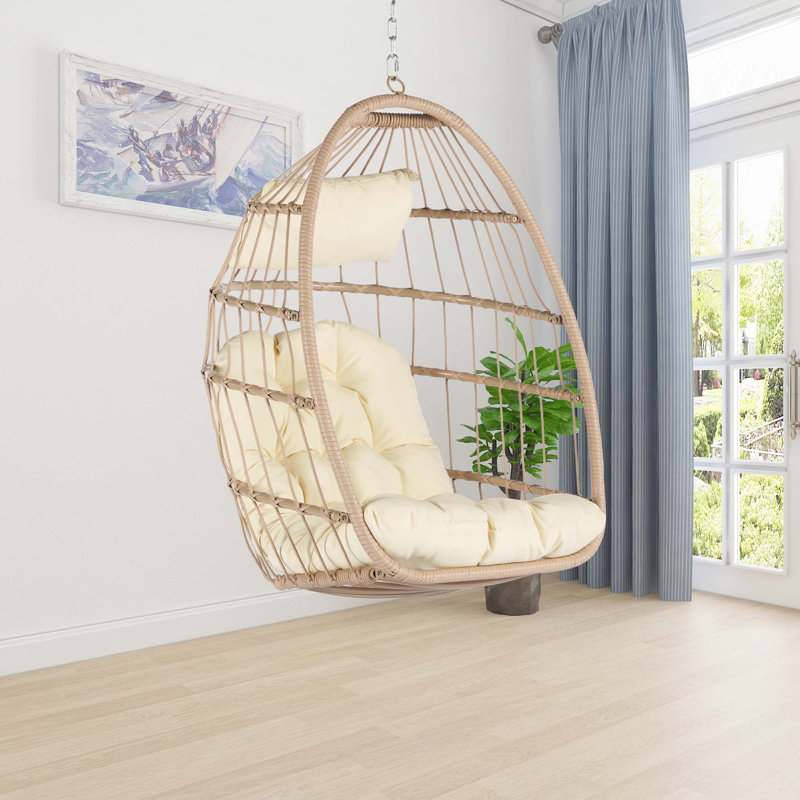 Balancelle en bois pour jardin, Kaki, Naturel