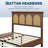 Full Bed Frame with Rattan Headboard, Storage Shelf, Underbed Storage & Silent Slats-1649106740