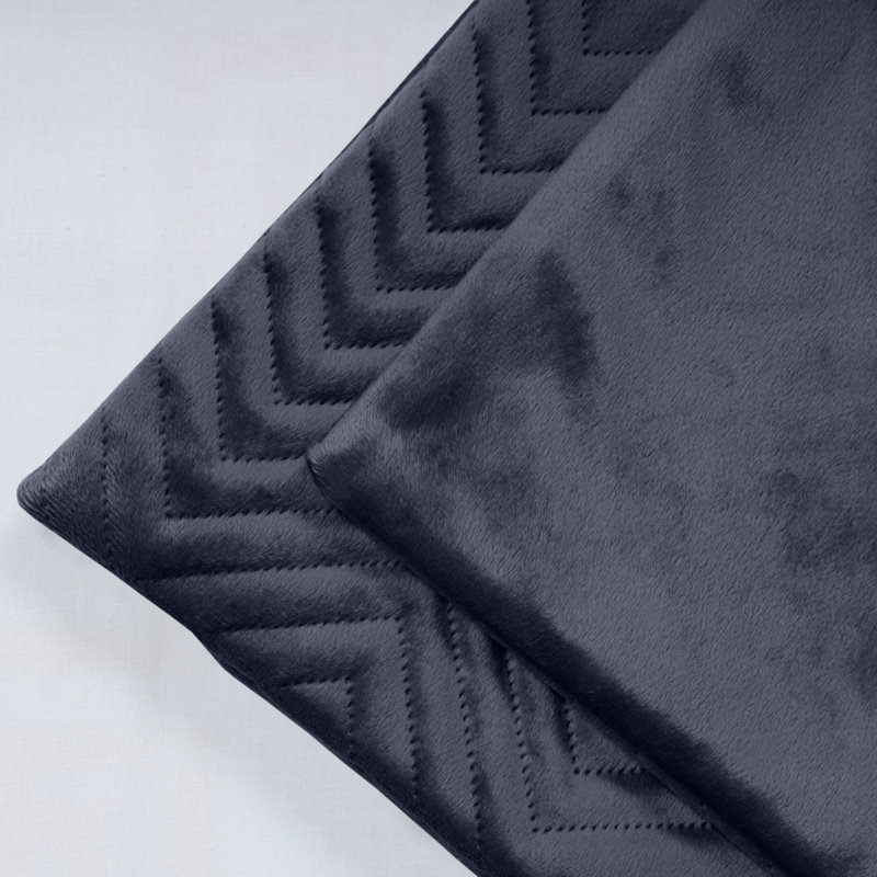 Embossed Quilted Pattern Velvet Cushion Cover (Set of 4), Charcoal