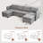 Convertible Sectional Sofa with Storage Seat