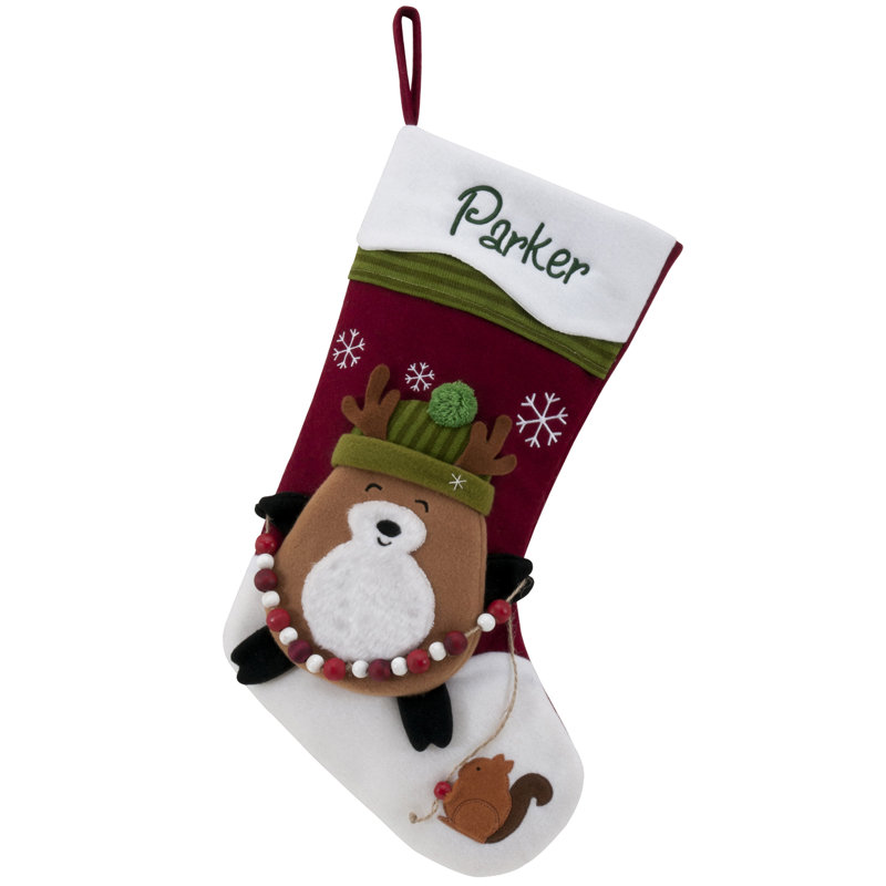 Reindeer Snowcap avec bas de Noël personnalisé