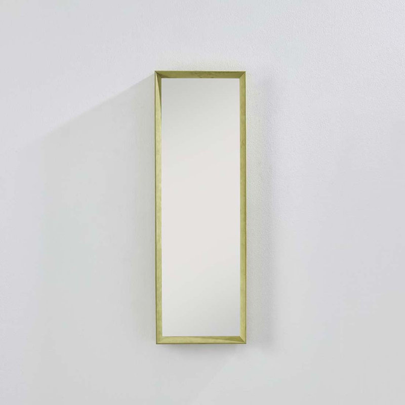Nakira Solid Wood Rectangle Wall Mirror, Green, 90cm x 30cm