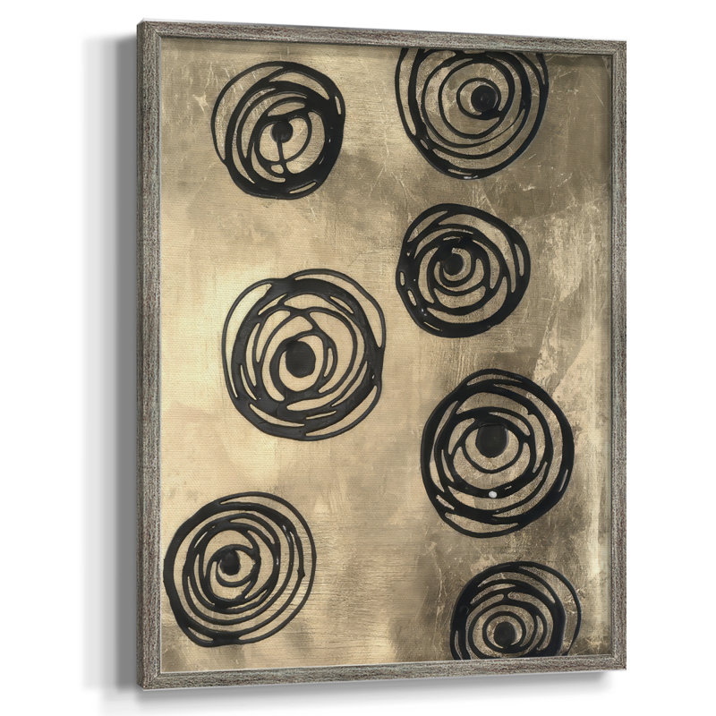 Quantum Circles I Framed Print - Solid Wood, 21" H x 17" W