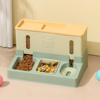 3 in 1 Food and Water Dispenser Automatic Feeder for Puppy Kitten