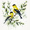 «Sunny Companions - Chardonnerets et saule», reproduction d'art sur toile